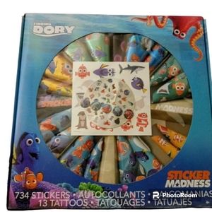 Finding Dory NEW Box Of Stickers 734 Count & 13 Tattoos Sticker Madness